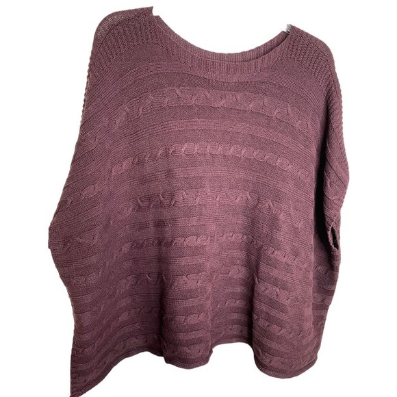 Old Navy Womens Burgundy Oversized Cable Knit Sweater Size XS Academia, Grunge - Picture 2 of 8
